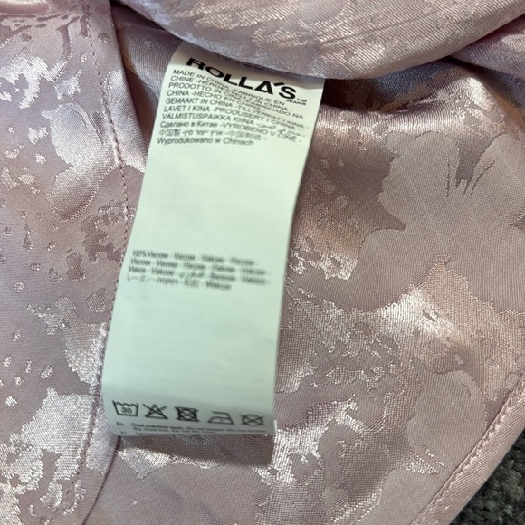 NWT ROLLA'S Rodeo Jacquard Butterfly Print Wrap Blouse Women Mauve Size Small - Picture 7 of 8